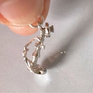 Silver charm, antique telephone, new.